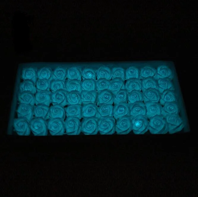 50pcs LED Luminous Flower Bouquet Gift Box with Base  Decorative Flowers Wreaths Gift Wedding Party Supplies 7
