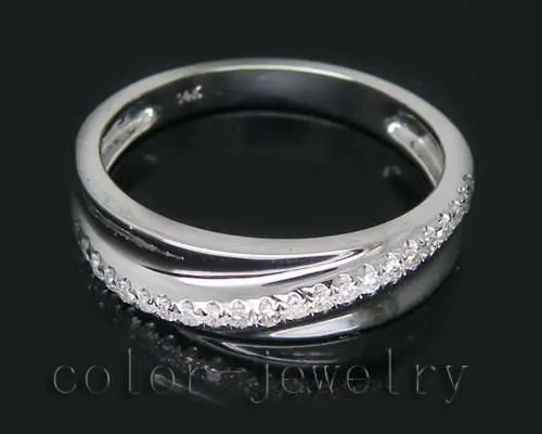 

Vintage Solid 14Kt White Gold 0.18Ct Pave Diamond Engagement Ring New Elegant Ring Sale SR0040