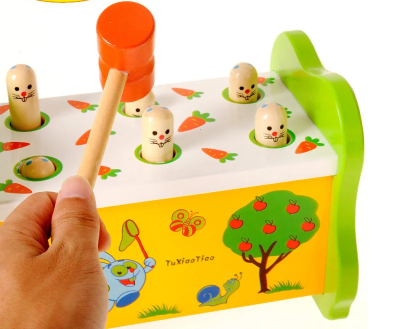 Young Children Playing Puzzle Woods Percussion Toys Boys And Girls 1 2 ...