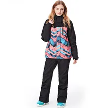 Gsou лыжные костюмы для женщин лыжная куртка и брюки зимняя куртка и брюки сноуборд пальто и брюки женская зимняя одежда