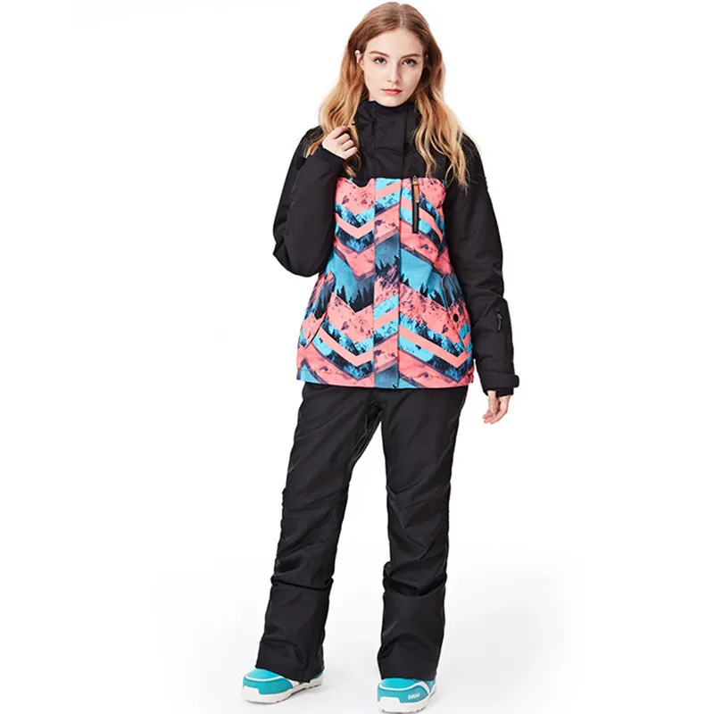 

Gsou Snow Ski Suits Women Ski Jacket and Pants Winter Snow Jacket and Trousers Snowboard Coat and Trousers Female Snow Clothes