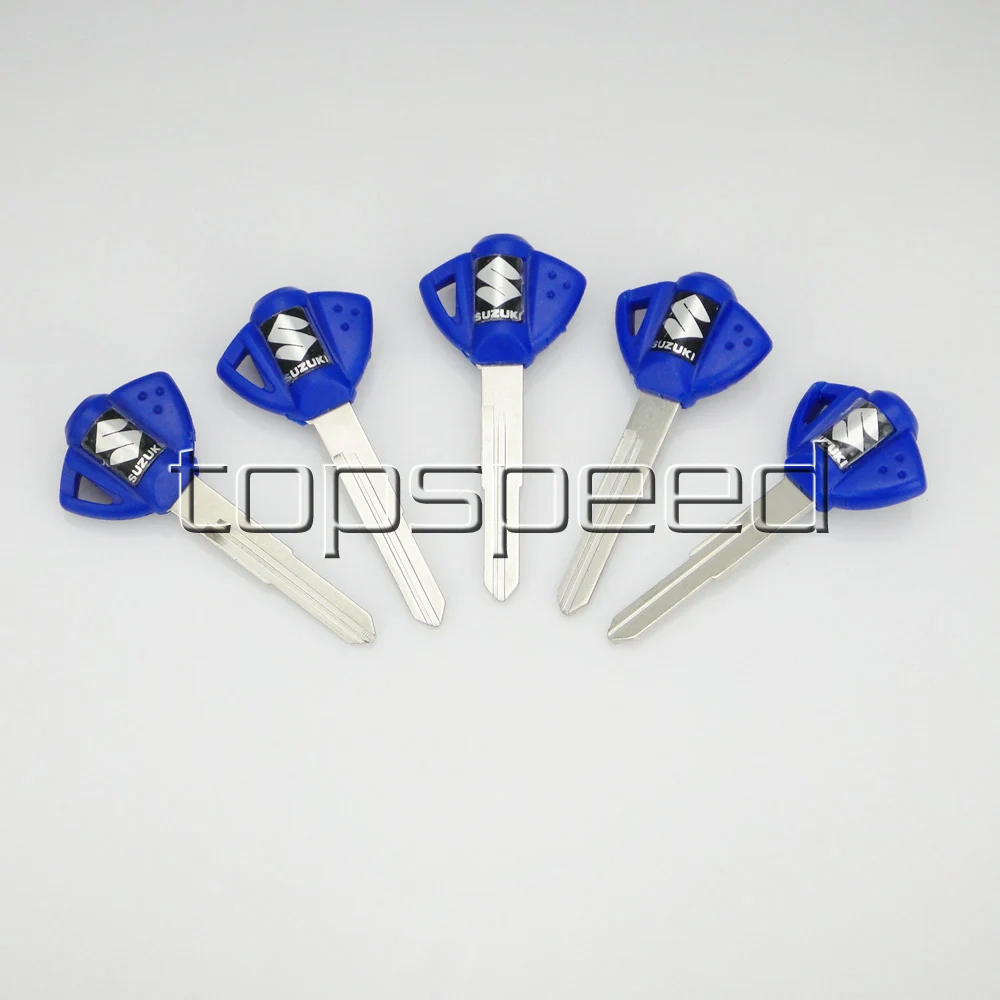 

5 PCS Blue Blank Key Uncut For Suzuki GSX GSXR 400/600/750/1000/1300 BANDIT HUYABUSA Motorcycle