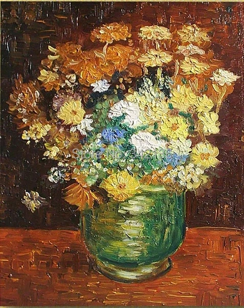 

Van Gogh oil painting Vase with Zinnias pictures for office room wall decoration canvas wall art painting for friends No Frame
