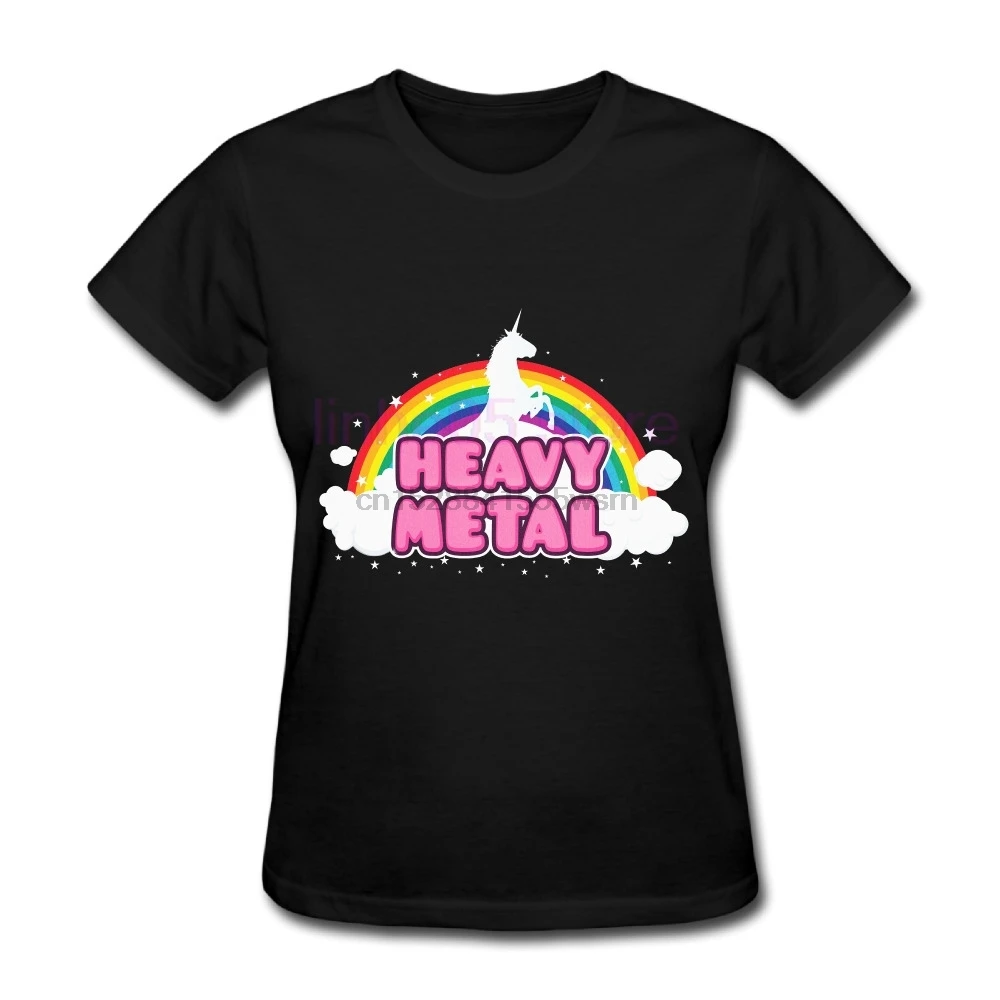 

2019 New Fashion Unicorn Heavy Metal T Shirts men Short Sleeve Cotton Rainbow man t shirt Camisetas Casual Female Tee Tops