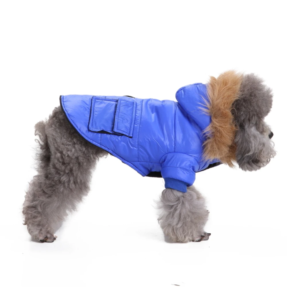 Pet Puppy Coat Jacket Winter Warm Hoodie Pockets Dog Clothes Costume