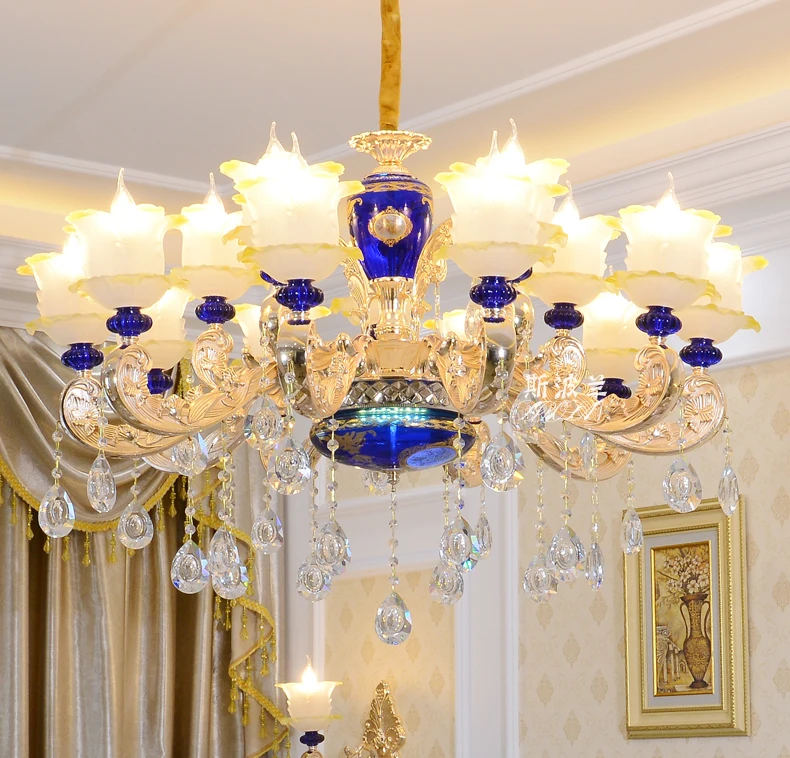 French crystal chandelier hand painted European luxury zinc alloy ...