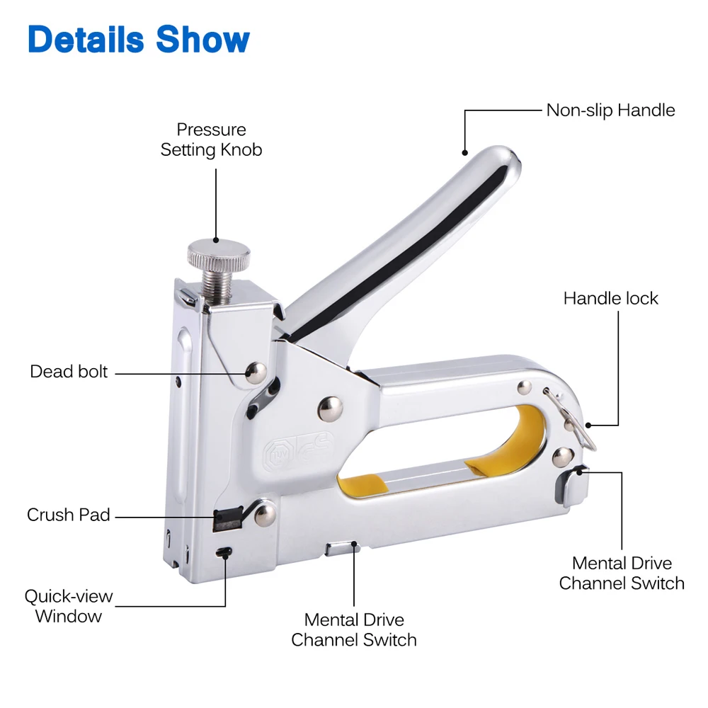 3 в 1 Многофункциональный ручной степлер ручные штапельные пистолеты Гвозди Мебель степлер набор