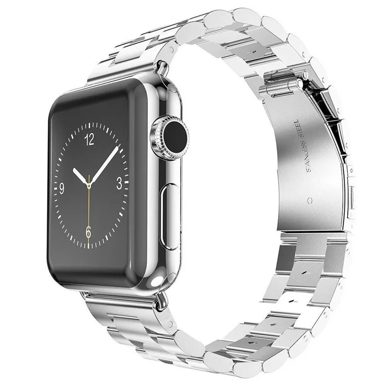 Нержавеющая сталь ремешок переходник для iwatch Apple Watch серии 3 1 2 38 мм 42 мм браслет на запястье Ссылка ремень браслет Цвета: черный, золотистый, серебристый