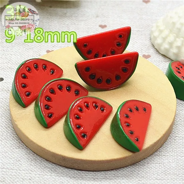 Watermelon fruit 10PCS 3D Resin Flatback Cabochon Miniature food Art Supply Decoration Charm Craft