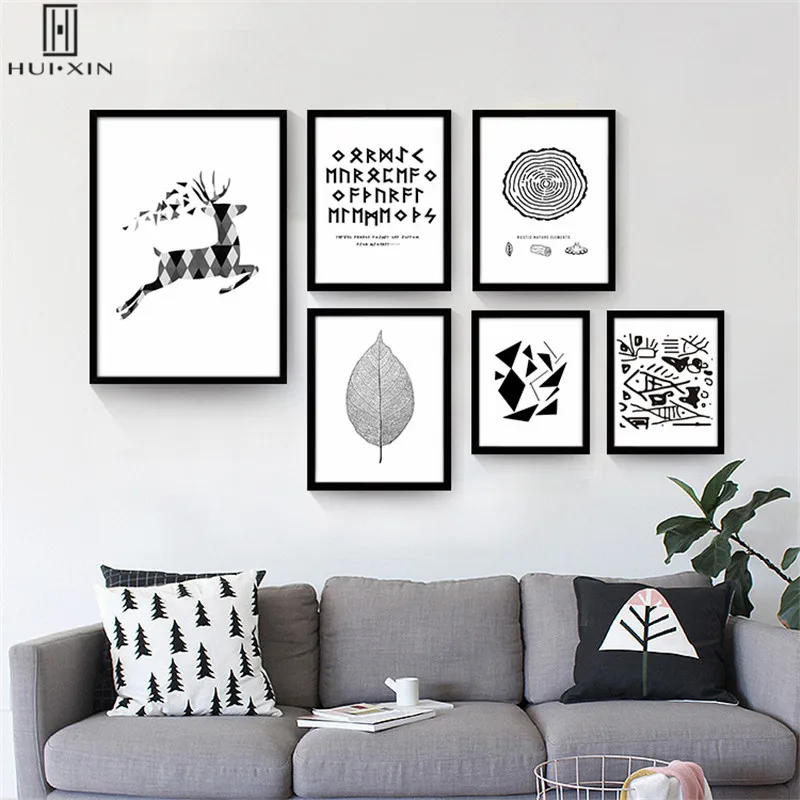 

Abstract Canvas Printing Personalize Abstract Triangles White Leaf Mysterical Letters Of Decorative Paintings For Home Decor