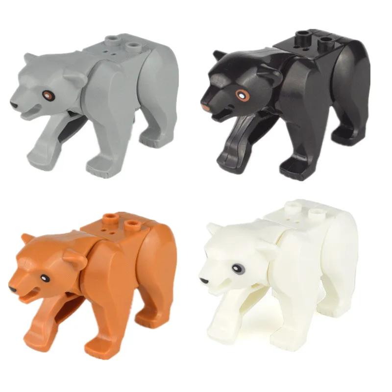Животные джунгли фигурка медведя фигурки Строительные блоки DIY Кирпичи Детские действия для Детские модельные игрушки подарок