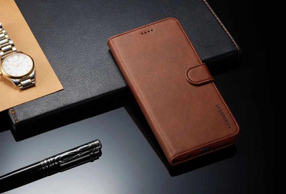 

luxury Magnetic Business Phone Case For Huawei honor 8X Cover For Huawei P smart 7S Case Card slot Flip Stand wallet Coque etui