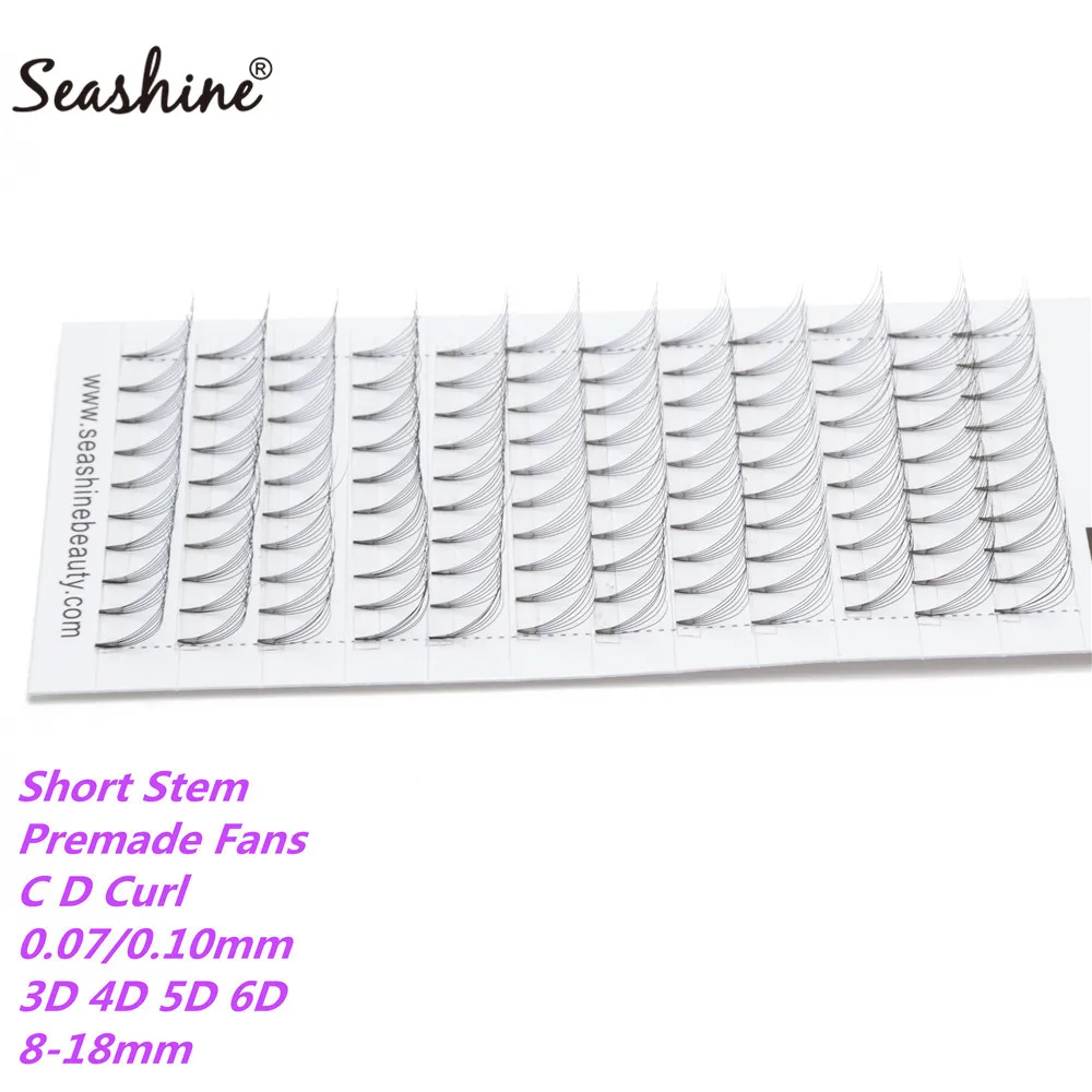

Seashine Pre Made Volume Fans 1 Tray Short Stem Mink Natural False Eyelashes 3D 4D 5D 6D Premade Volume Fans Volume Lashes Fans