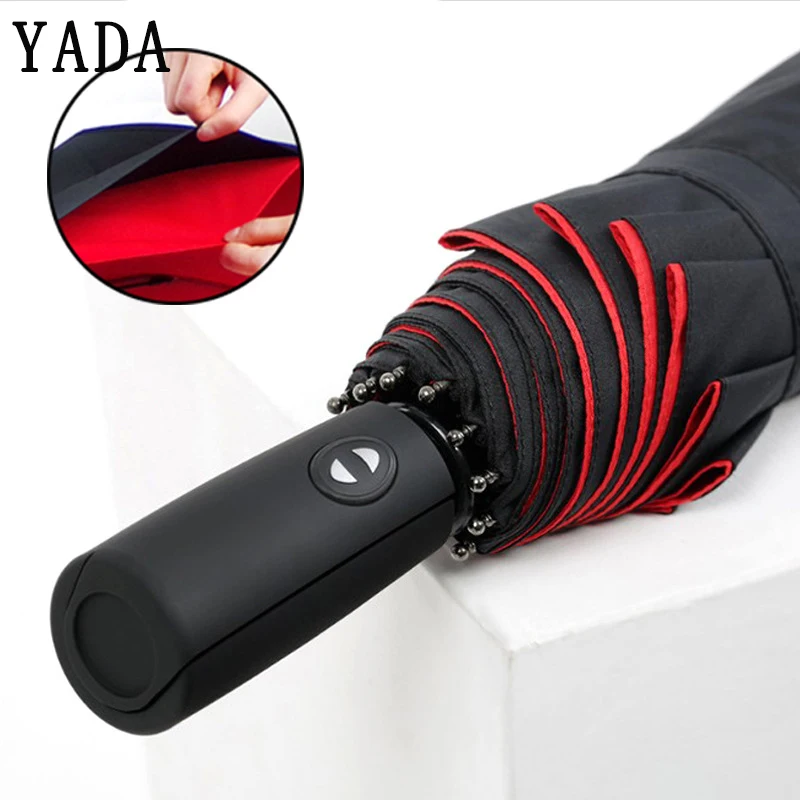 YADA 10K Double Canopy Umbrella Big Windproof Folding Rainy Automatic Umbrellas For Women Men Anti-UV Auto Umbrella Female YD104