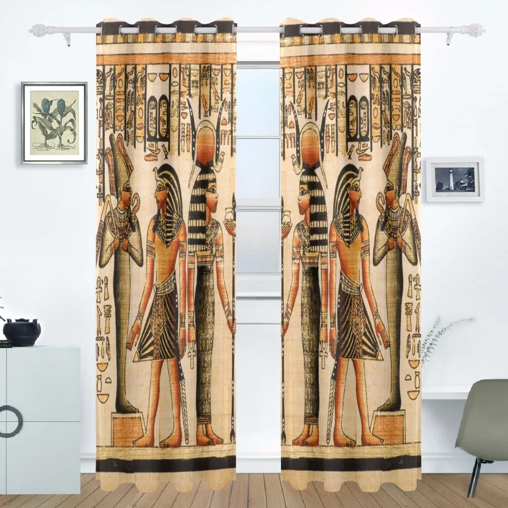 2018 Ancient Egypt Art Curtains Drapes Panels Window Blackout
