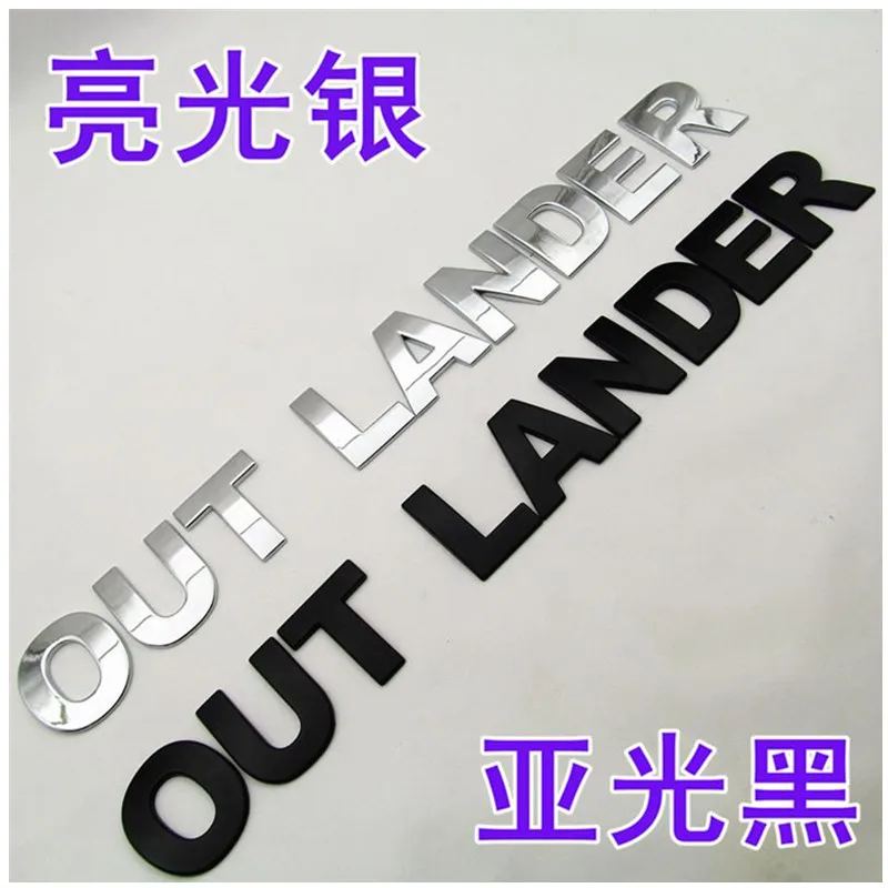 Автомобильный тонкий стикер из нержавеющей стали для Outlander с 3D буквами, Накладка для Mitsubishi Outlander 2013-, автомобильный Стайлинг