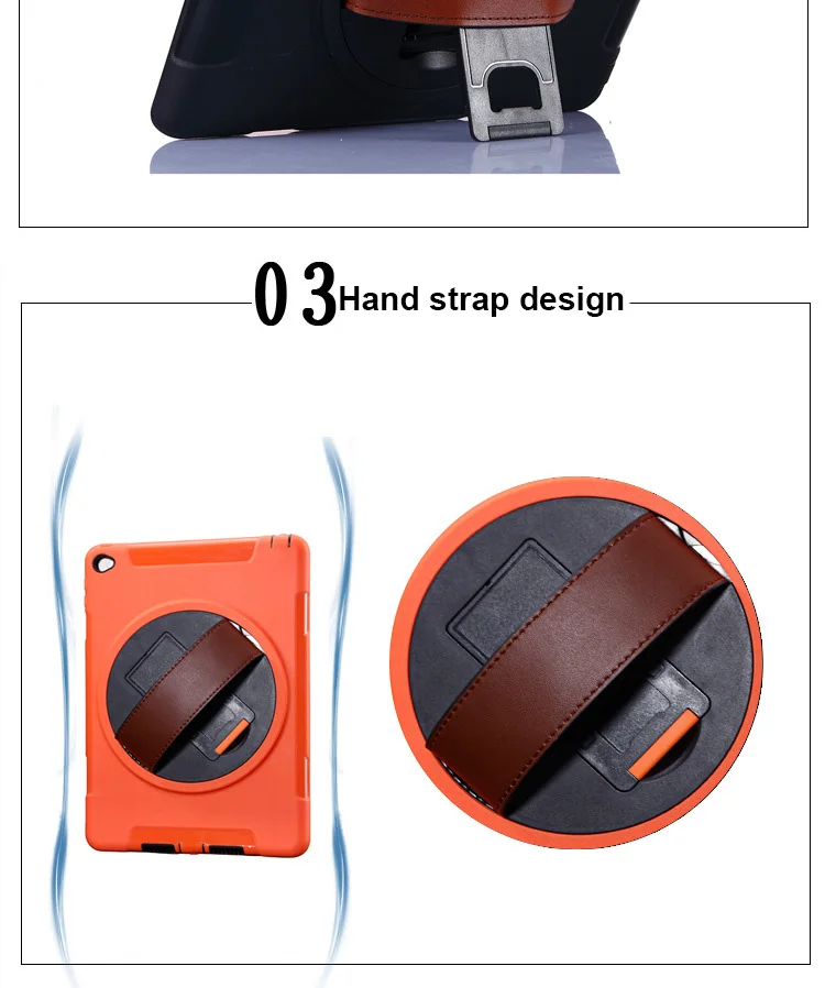 03-JONSNOW Case for iPad 9.7 inch 2017 2018 Kids Safe Shockproof PC Stand Hand Holder Function Protective Cover model A1822 A1823