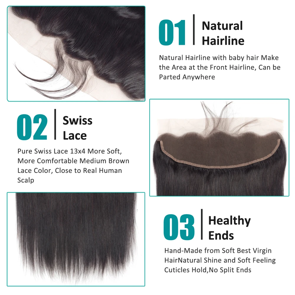 Allrun 2/3 Bundles With Frontal Brazilian Straight Human Hair Weave Bundles With Closure Lace Frontal Non Remy Hair Extension Allrun 2/3 Bundles With Frontal Brazilian Straight Human Hair Weave Bundles With Closure Lace Frontal Non Remy Hair Extension