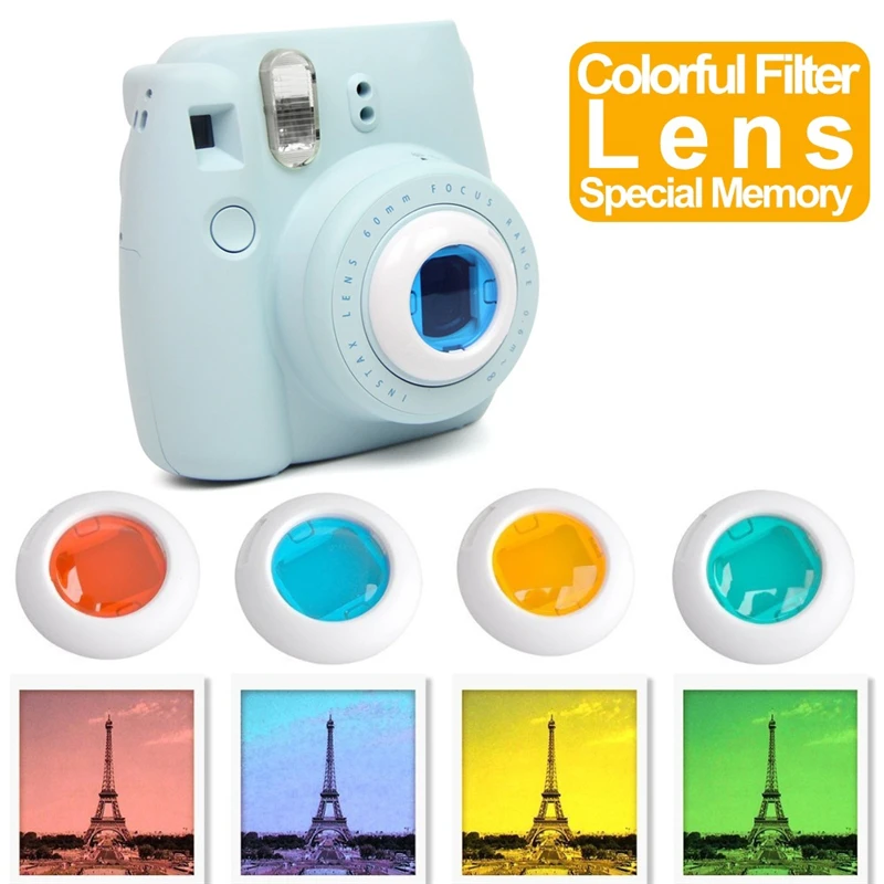 

4PCS New 4 Colors Lens Filter Selfie Photo Camera Lens For Fuji mini7/7s mini8/mini9 Camera Accessories