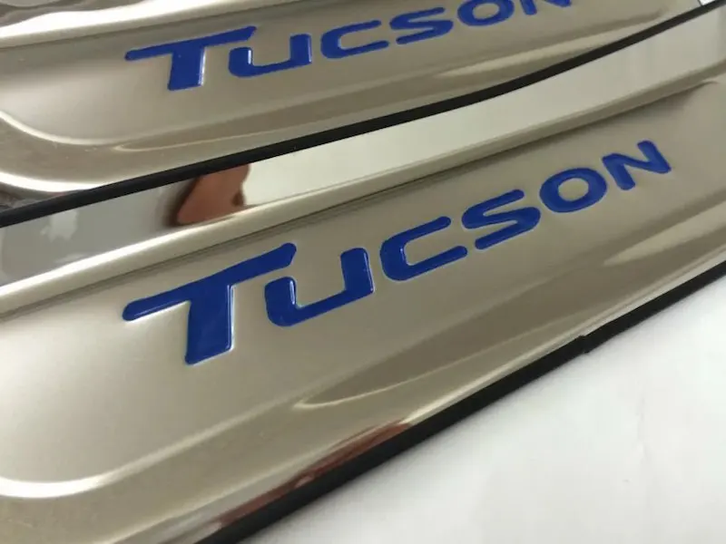 Для hyundai Tucson Накладка порога Добро пожаловать педаль отделка Нержавеющая сталь стайлинга автомобилей аксессуары 4 шт./компл