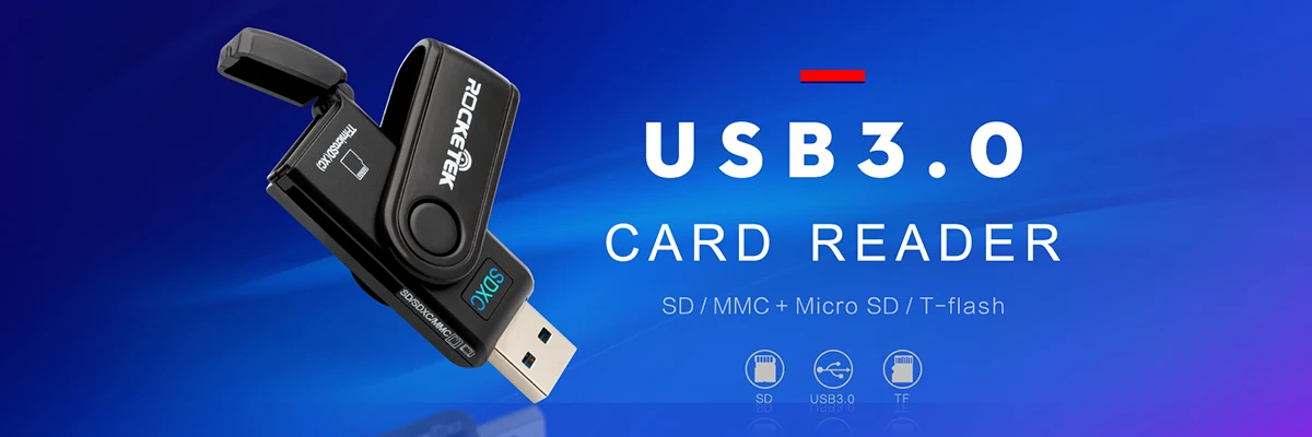 Rocketek usb 3,0 устройство чтения карт памяти адаптер для SD TF micro SD для ПК ноутбук аксессуары