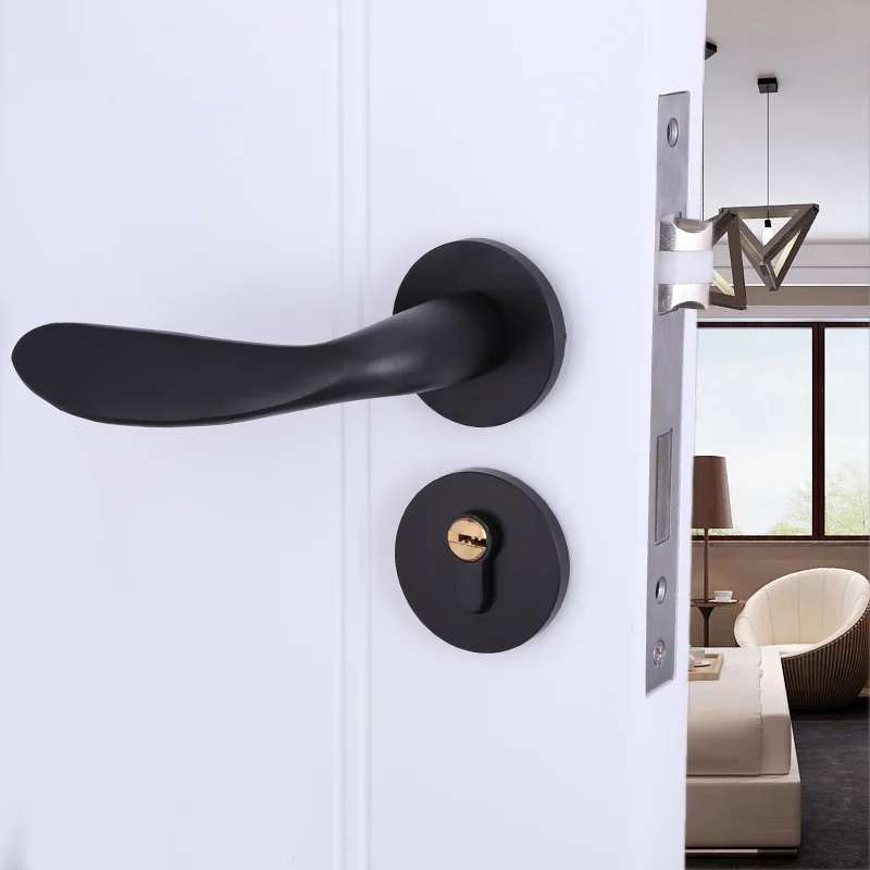 

Fechadura Fechadura Digital Direct Sale Room Indoor Door Lock Black Space Aluminum 58 Mute Body Electroplating Hardware Locks