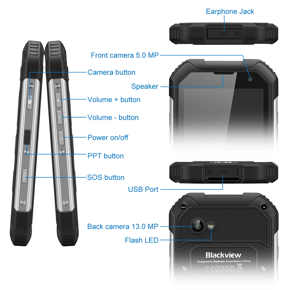  Blackview BV6000 Mobile Phone 4G LTE MTK6755 Octa Core 2.0GHz 4.7