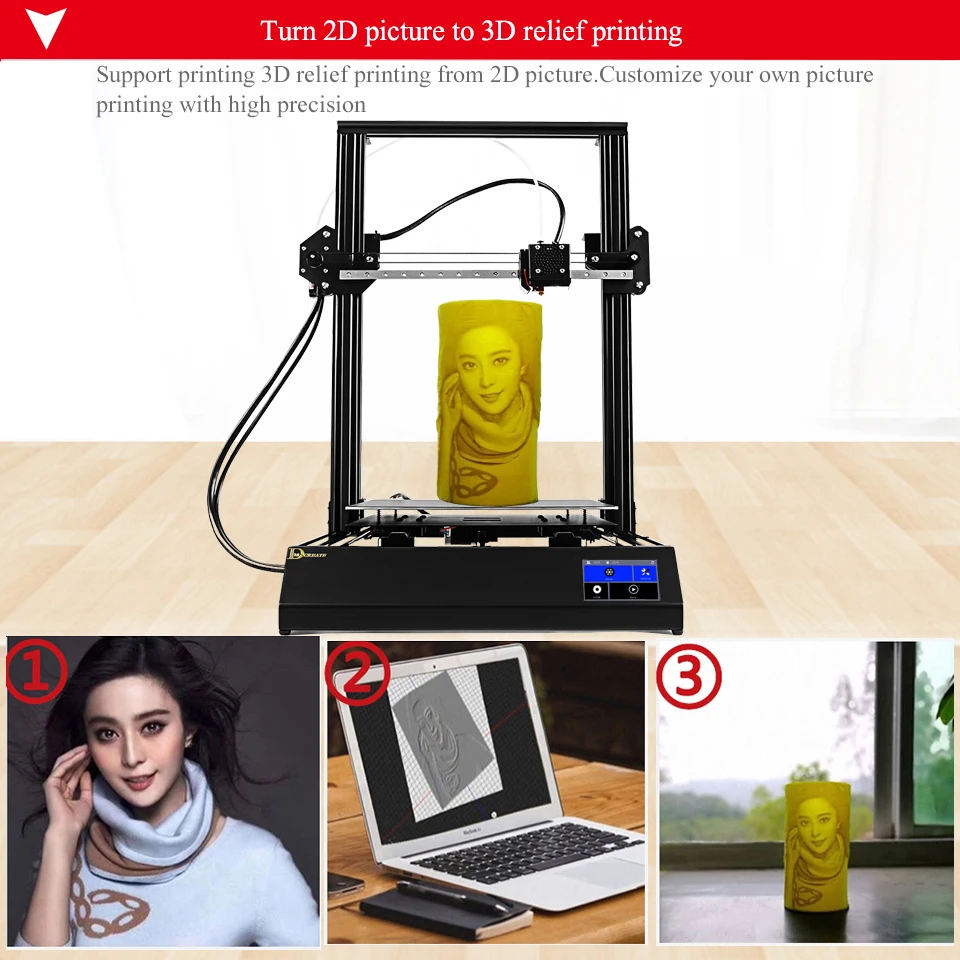 300*300*400 мм большой размер печати DMSCREATE DPX 3D Принтер Комплект металлический каркас линейная направляющая высокая точность