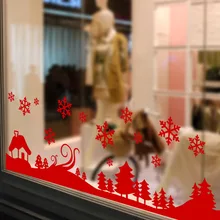 Removable Red diy home decor new snow tree christmas wall stickers window glass decorative wall decal decoration mural art Removable Red diy home decor new snow tree christmas wall stickers window glass decorative wall decal decoration mural art