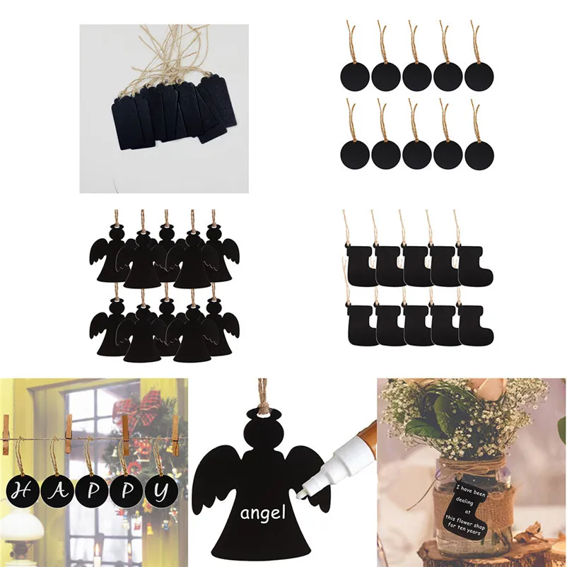 10pcs Small Blackboard Pendant Christmas Decorations Children's Home decor Ornaments Party Christmas Decorations for Home O15 (11)