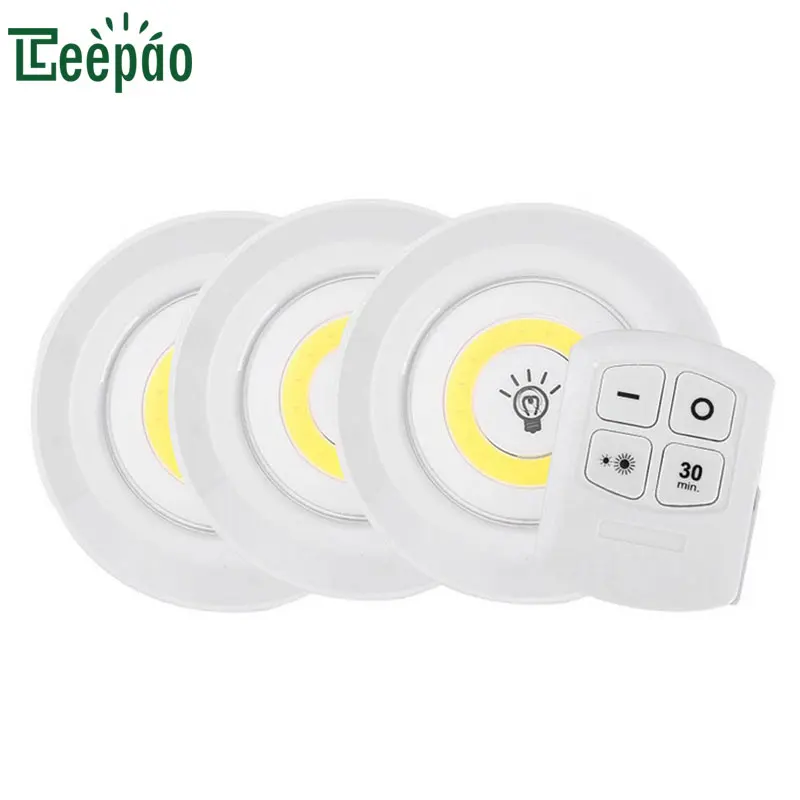 

3Pcs Smart Cabinet Lights Battery Operated Remote control Wireless Night Light Night safety Lighting Lamp for Cupboard Corridor