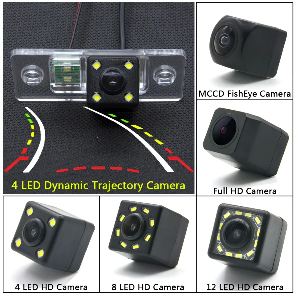 

HD Dynamic Trajectory Tracks Rear View Reverse Camera fit for VW Touareg Golf V Skoda Fabia Passat B5 Tiguan Car Parking Monitor
