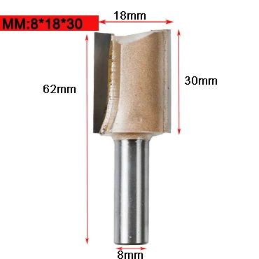 8 мм, хвостовик прямо/Дадо Концевая фреза для деревообработки комплект плотник фреза 6/8/10/12/14/18/20 мм Диаметр дереворежущий инструмент