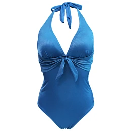 One piec swimwear woman swimsuit one piece sexy V Neck brazilian swimwear woman one piec monokini one piece women swimsuit - Цвет: Blue