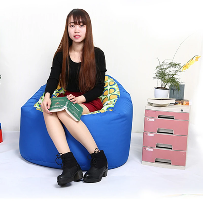 Printed Bean Bag Lounger Sofa Cover Chairs Outdoor Pouf Puff Couch Lazy Seat Tatami Living Room Furniture Beanbag Sofa No Filler