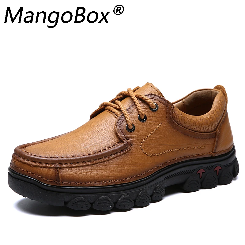 New Mens Work Shoes British 100% Genuine Leather Business Casual Shoes Patent Black Brown Walking Shoes for Men Flats Shoes Male