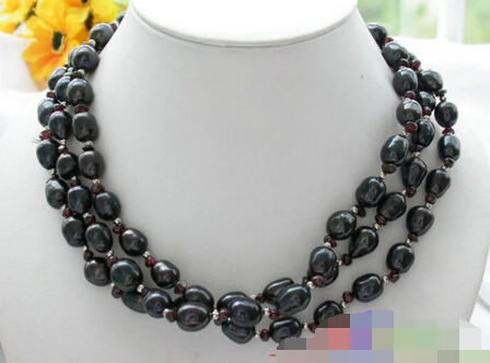

1147 BLACK RICE FRESHWATER CULTURED PEARL Alexandrite NECKLACE