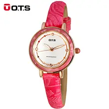 OTS reloj de la tendencia de las mujeres a prueba de agua correa de reloj de señoras reloj de cuarzo reloj de tabla de la manera femenina de las mujeres femme relojes mujer
