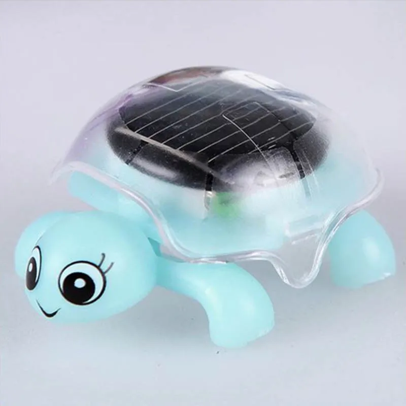 Мини движущаяся Солнечная энергия гаджет подарок милая черепаха развивающая игрушка солнечные игрушки - Цвет: Синий