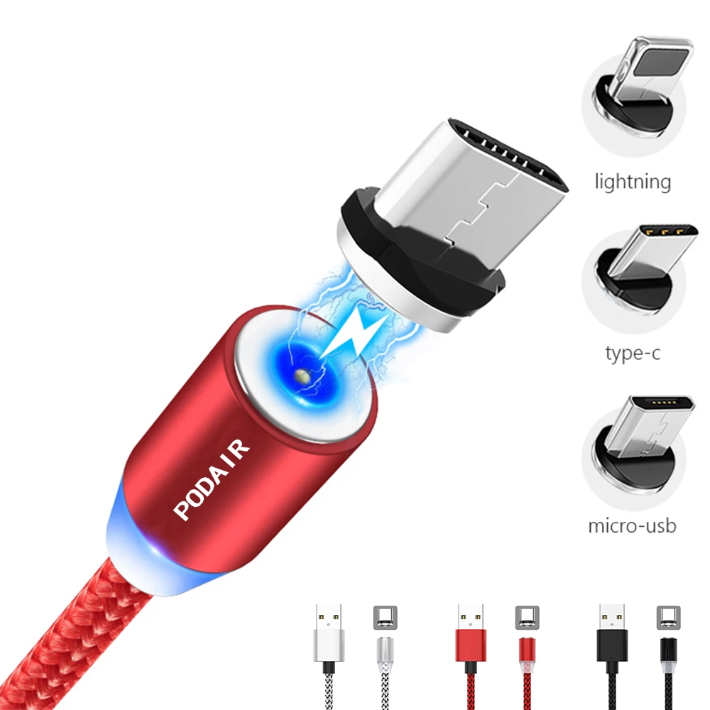 

Micro USB Cable Magnetic Cable 3A Fast Charge Android Mobile Quick Charging Magnet Cord Dust Plug Phone Data Cord