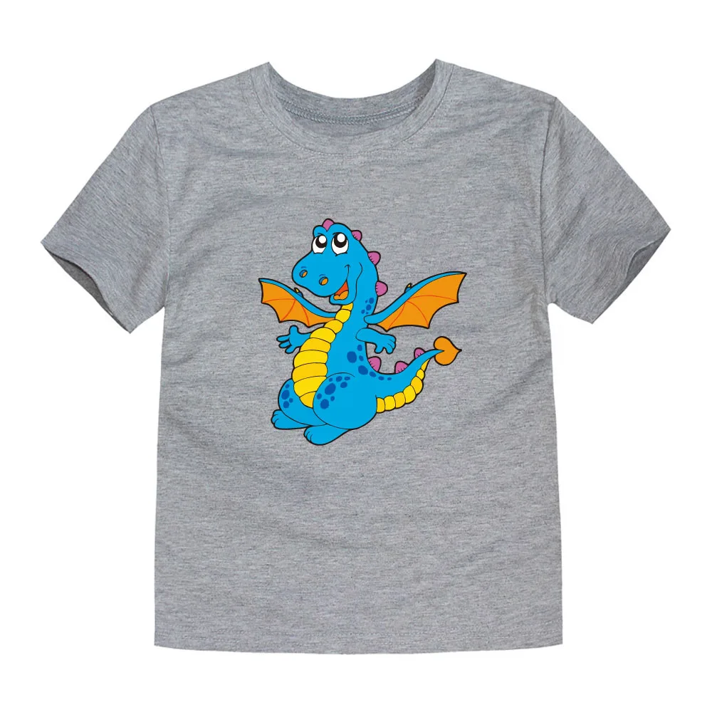 Детская футболка для девочек летняя одежда из хлопка с короткими рукавами летние Повседневное Топы И Футболки для мальчиков птерозавры футболки - Цвет: TTV9