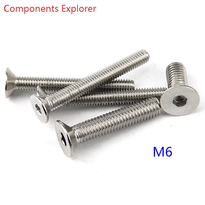 

304# Stainless steel Flat head bolts M6*10/12/16/20/25/30/35/40/45/50