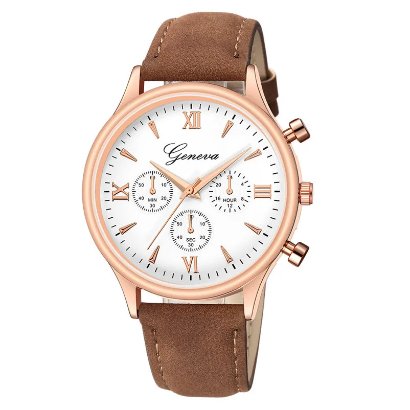 2018 Brand Luxury Men's Watch Men Clock Faux Leather band Mens Blue Ray Glass Quartz Analog wrist Watches montre homme J14#N (8)