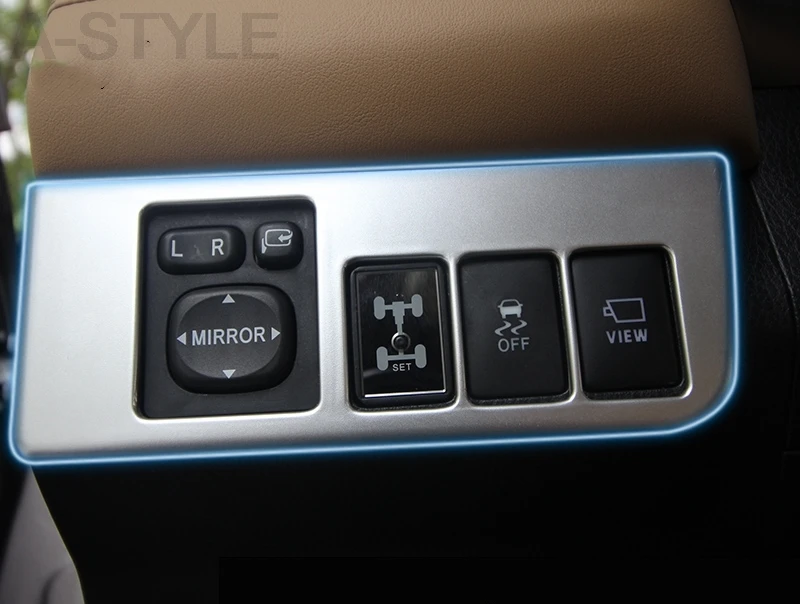 

For Toyota RAV4 RAV 4 2016 2017 Rearview Mirror Switch Button Adjust Cover Trim Interior Car Styling ABS Chrome Decor Frame