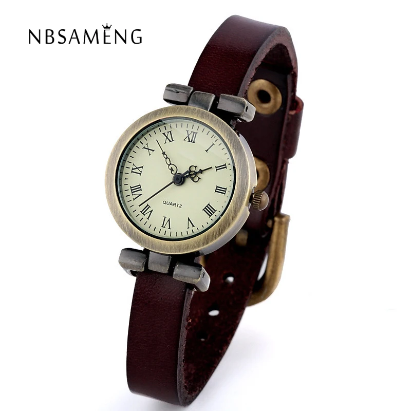 جديد أزياء نمط جلد النساء ووتش روما خمر الساعات الإناث اللباس المعصم صغيرة الهاتفي Relogio Feminino 6 ألوان LZ2082