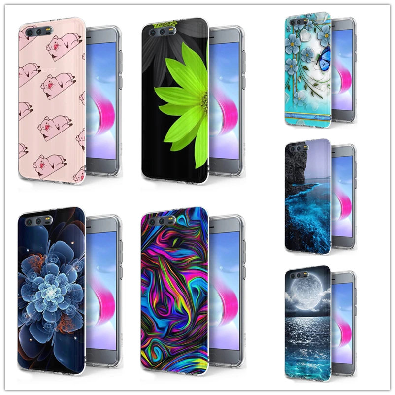 For Huawei P9lite/P8 Lite 2017 Y5 II Compact P10 TPU coast azure butterfly Landscape Flora Painted Case Fundas A009 |