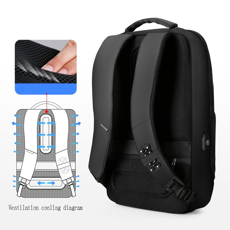 Mark Ryden Man Backpack Waterproof USB Charge Business Bag Fit 15.6 inch Laptop Backpack Men's Anti-theft Bag