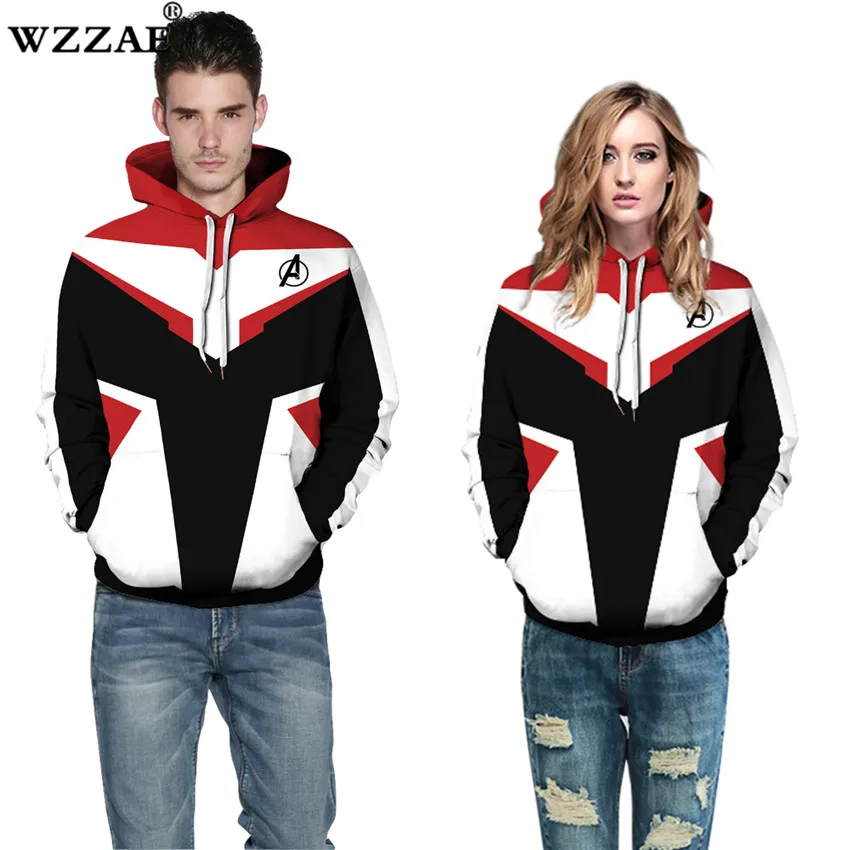 Avengers Endgame Cosplay Quantum Realm Costumes Sweatshirt Hoodie Jacket Captain Marvel Tech Hooded Superhero America Pullover