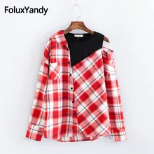 Casual Asymmetrical Blouse Long Sleeve Women Plus Size 3XL 4XL Plaid Blouse Shirt KKFY2435 Casual Asymmetrical Blouse Long Sleeve Women Plus Size 3XL 4XL Plaid Blouse Shirt KKFY2435