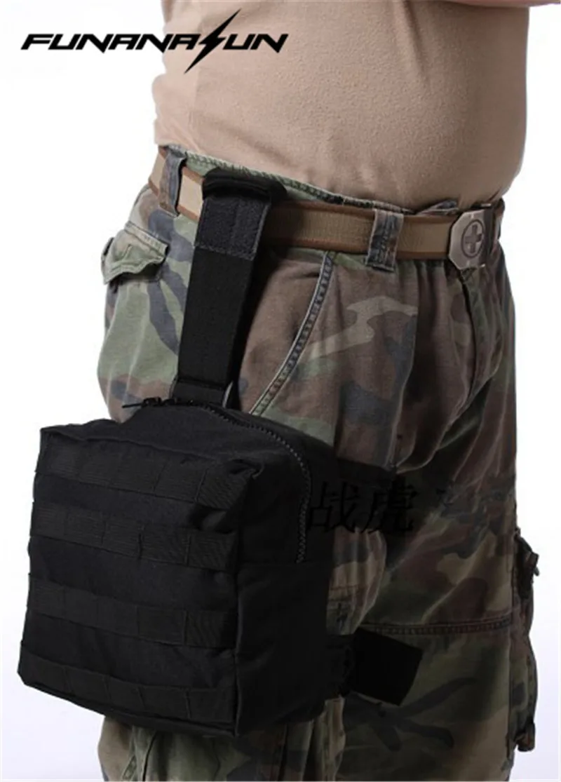 Tactical Drop Leg Pouch Panel MOLLE EDC Utility Gadget Pouch Bag Fanny